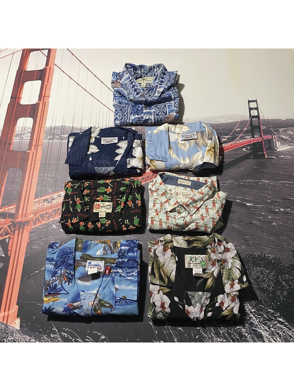 Lot of 7 Mens Hawaiian Shirts Mixed Sizes M L XL 2XL 3XL Tropical Floral Button